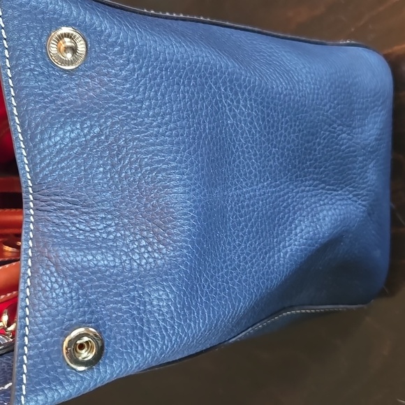 Dooney & Bourke Blue Pebble Grain Leather Satchel Shoulder Bag - Picture 12 of 13